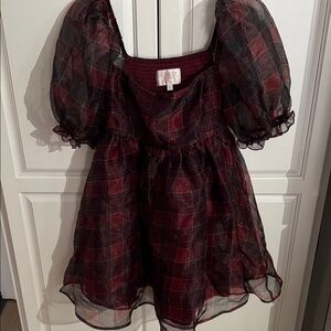 Francesca's Collections Plaid Dress - Red and Black